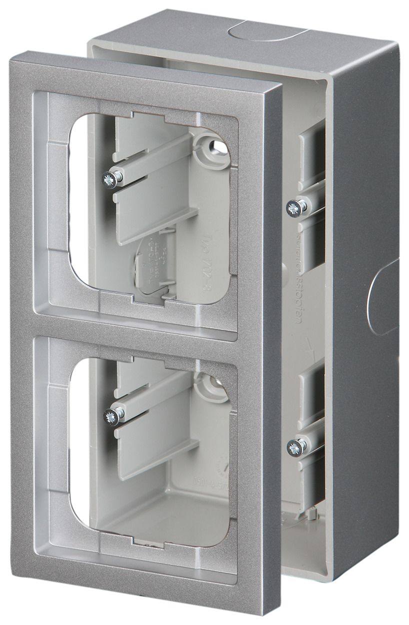 ABB Impressivo Förhöjningsram aluminium 2-fack