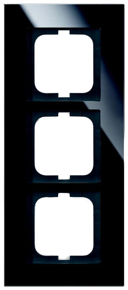 ABB 1723-825 Kombinationsram svart glas 3-fack