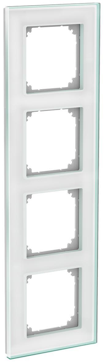 Schneider Electric WDE004038 Kombinationsram glas, solid, vit 4-fack