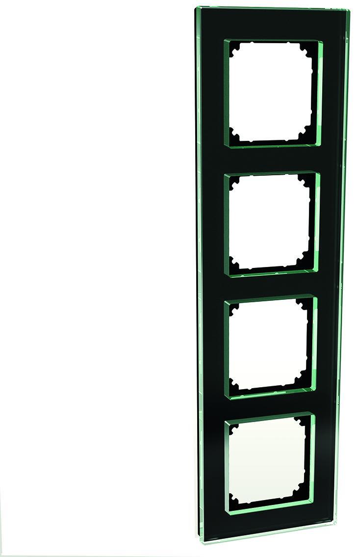 Schneider Electric Exxact Solid Kombinationsram 4-fack, glas Svart