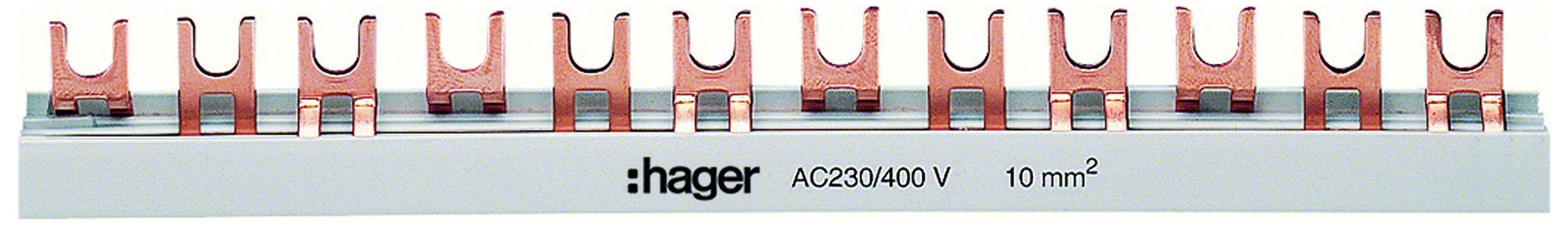 Hager KDN363B Fasskena 3-pol, 10 kV, gaffel 57 moduler/1 m