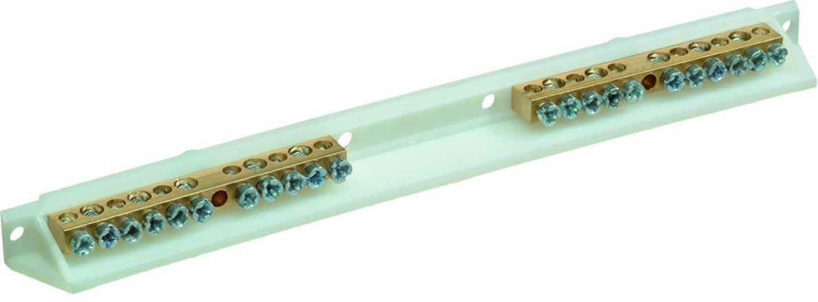 Hager VZ724 Nollskena 2-polig 5 klämmor per pol