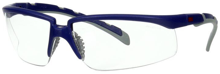 3M Solus 2000 Vernebriller Blå/grå brillestang, klar linse