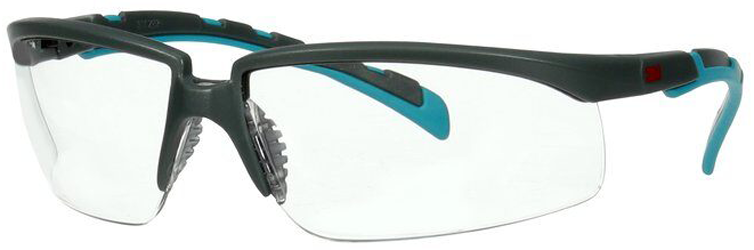 3M Solus 2000 Vernebriller Grå/blå brillestang, klar linse