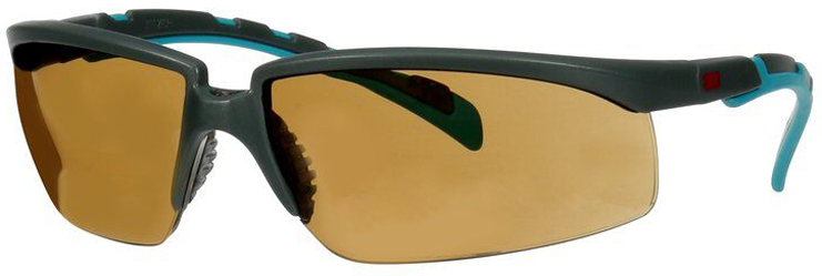 3M Solus 2000 Vernebriller Grå/blå-grønn brillestang, brun linse