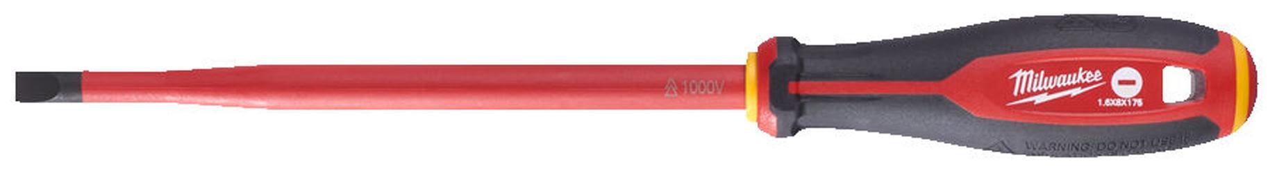 Milwaukee Tri-Lobe VDE Skruvmejsel 3-sidigt antirullhandtag SL 1,6 x 8 x 175 mm
