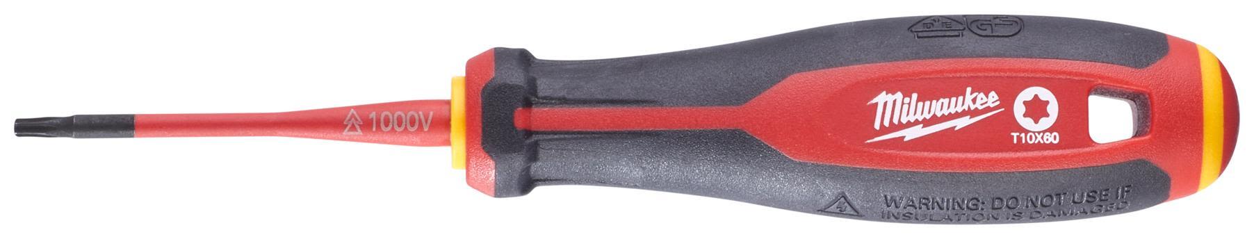 Milwaukee Tri-Lobe VDE Skruvmejsel 3-sidigt antirullhandtag T10 x 60 mm