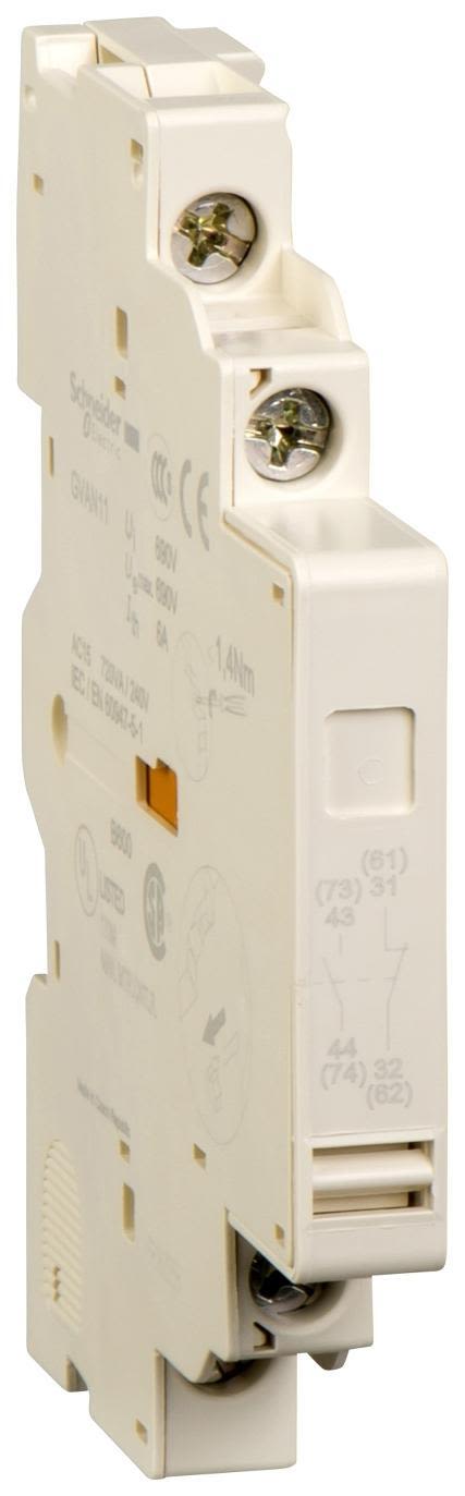 Schneider Electric GVAN11 Hjälpkontaktblock sidomonterade, skruvanslutning 1 NO-kontakt, 1 NC-kontakt