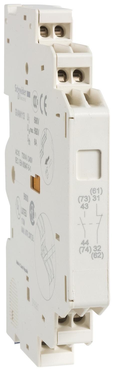 Schneider Electric GVAN113 Hjälpkontaktblock sidomonterade, fjäderanslutning 1 NO-kontakt, 1 NC-kontakt