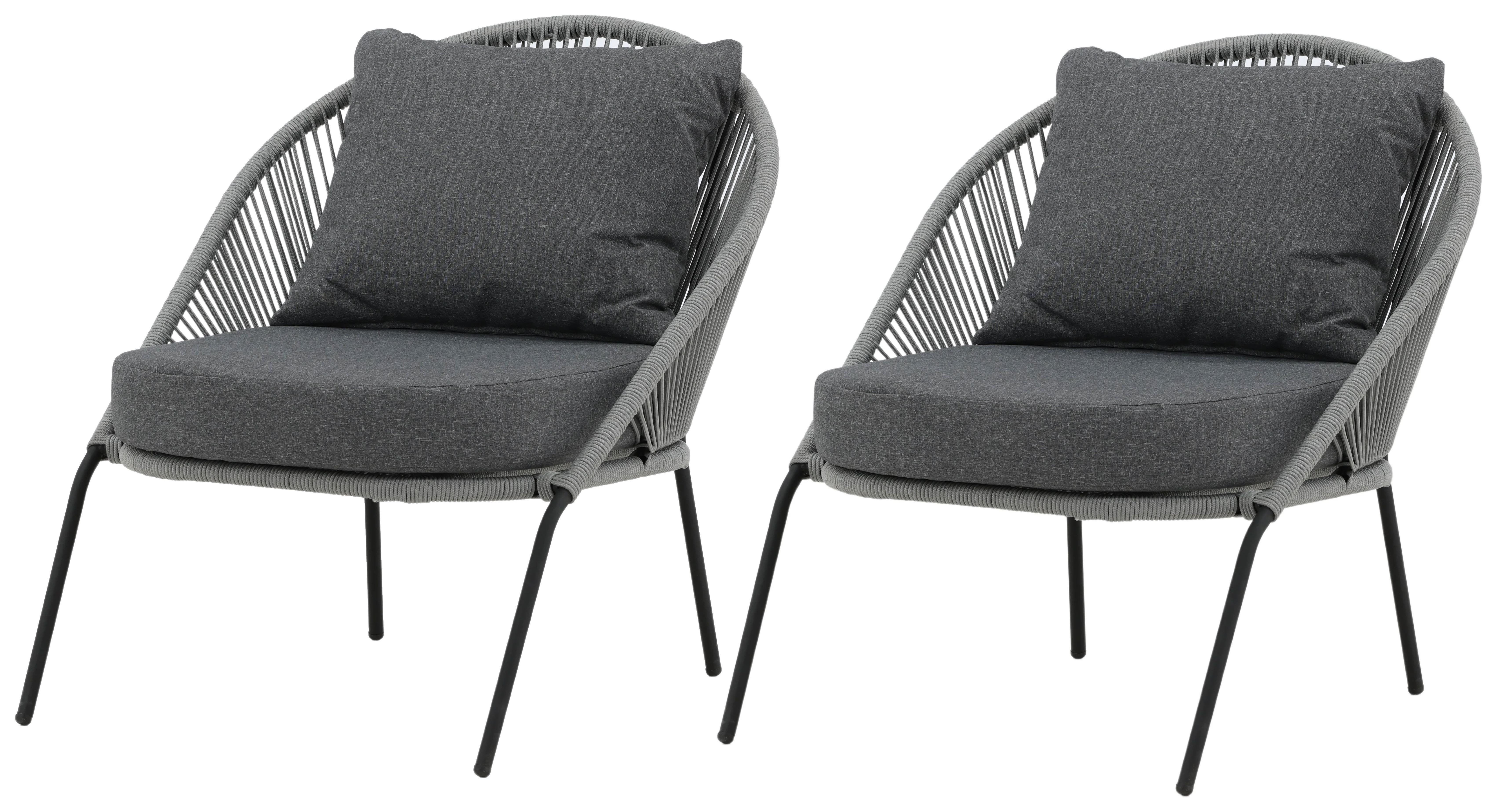 Venture Home Lindos 9317-014 Loungefåtölj 2-pack, svart/grå