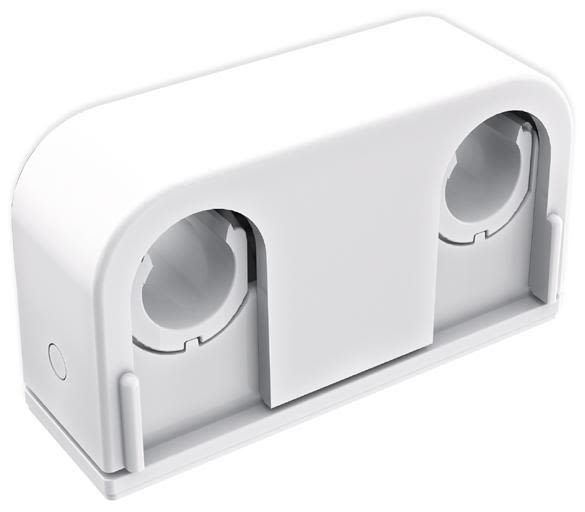 Faluplast Duo Contact 14610 Rörklammer för limning, dubbel, 12/15/16 mm Vit