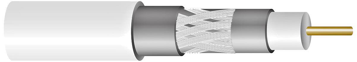 Televes RG-6T Koaxialkabel 1,0/4,6 mm, trippelskärmad 1 m