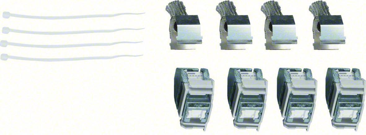 Hager TN002 Modularuttag 4 x RJ45, normutförande