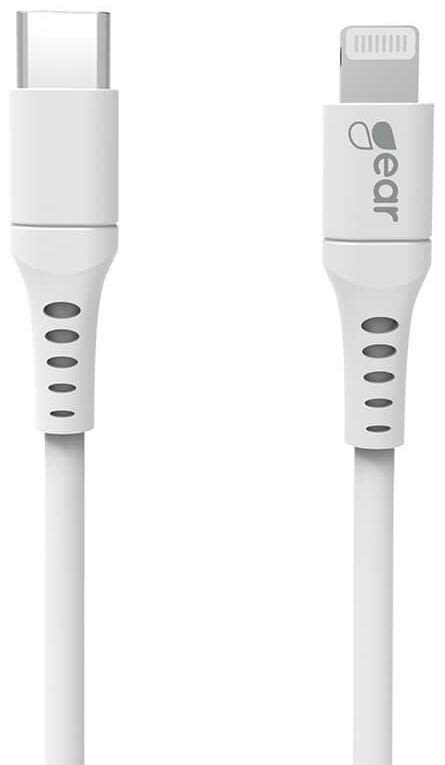 Gear 665104 Laddkabel USB-C till Lightning, 2 m, vit