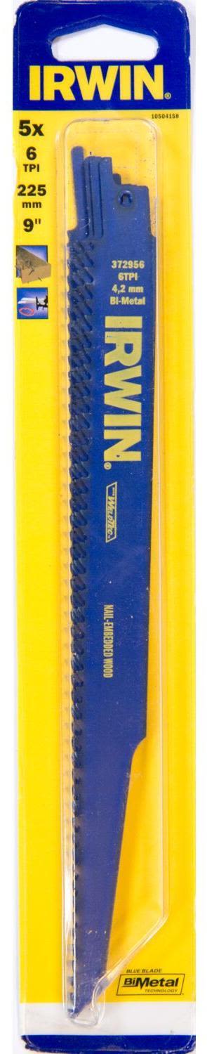 Irwin 10504158 Bajonetsavklinger 225 mm, 6 TPI, 5-pak