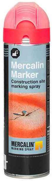 Mercalin Marker Märkfärg fluorescerande, 500 ml Röd