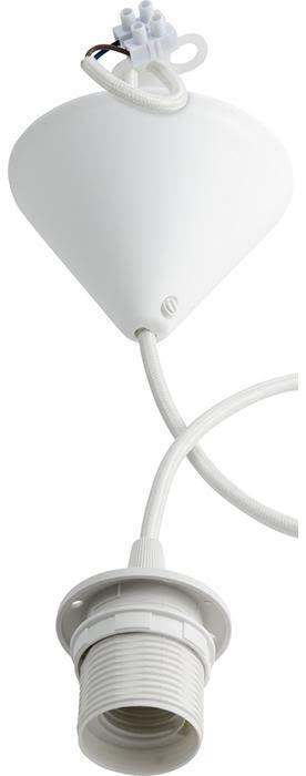 Gelia 4079108941 Lampupphäng E27, plast Vit textilkabel