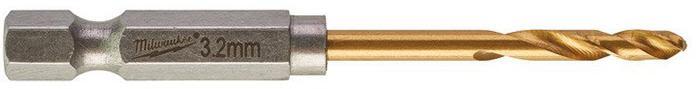 Milwaukee SHOCKWAVE Red Hex HSS-G TIN Metallborr 2-pack 3,2 mm