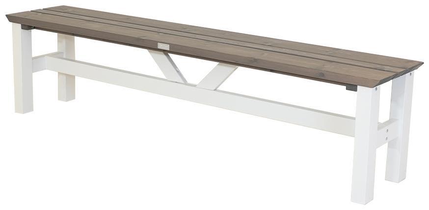 Eden Wood Viking EW 0284-75 Trädgårdsbänk 190 cm Grå/vit