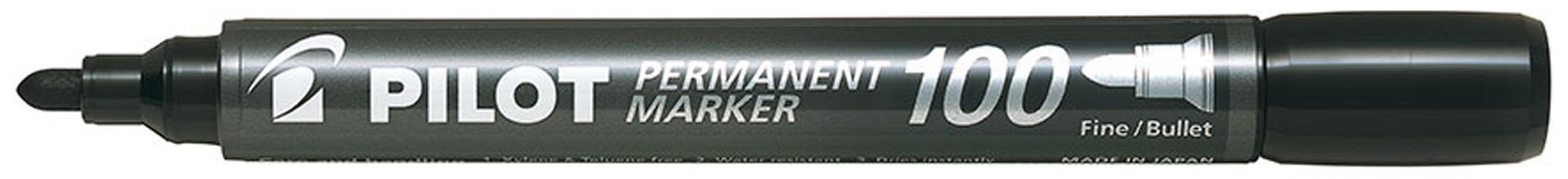 Pilot Permanent Marker 100 Märkpenna rund spets, 20-pack Svart