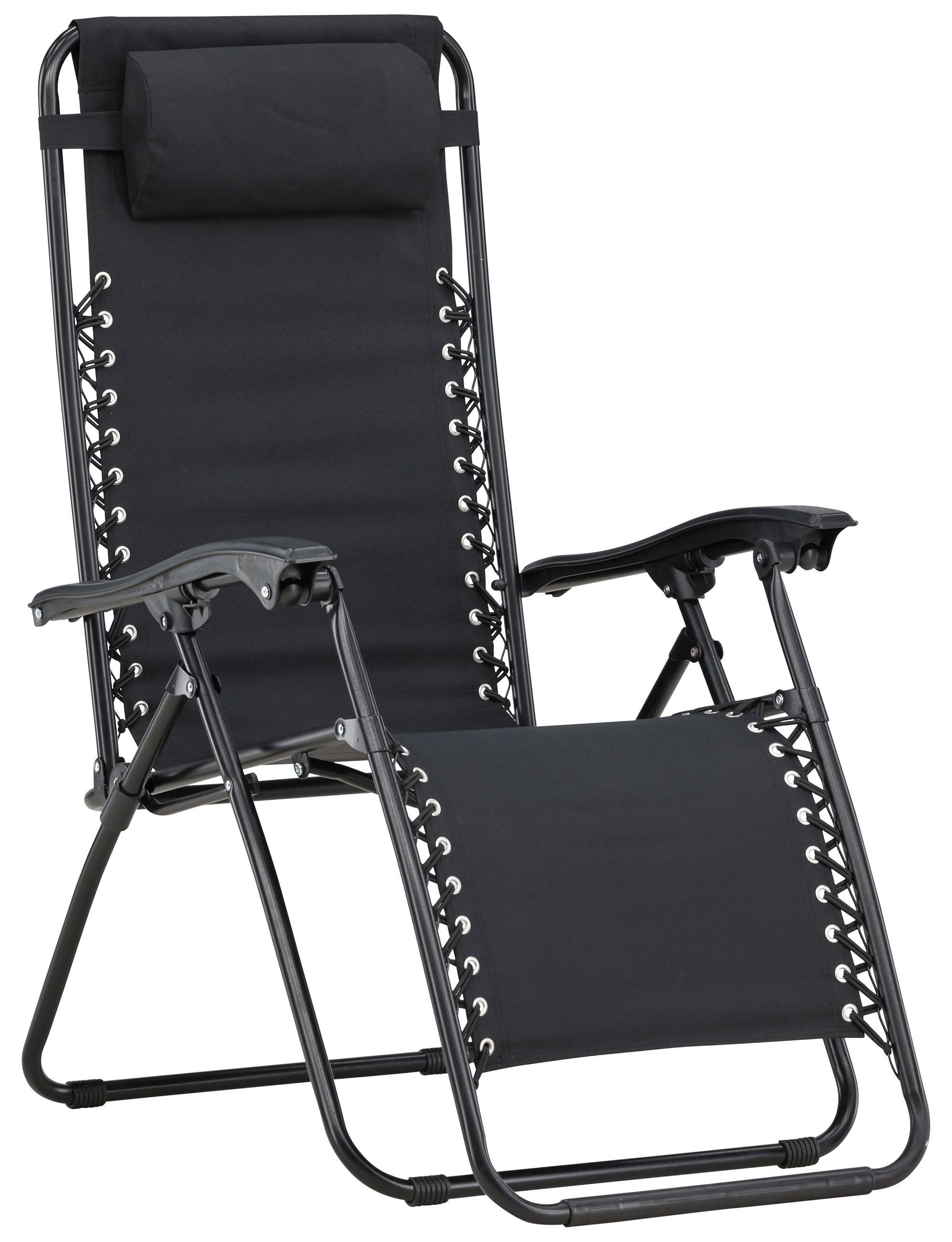 Venture Home Vulcano Solstol Svart, 2-pack Svart
