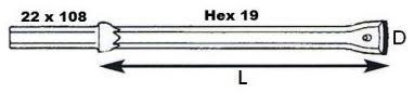 Atlas Copco 90508901 Bergborr 22 x 108 mm