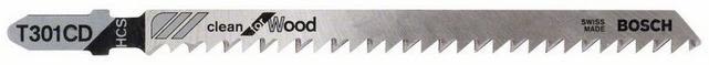 Bosch Clean for Wood T301CD Sticksågsblad 117mm 3-pack