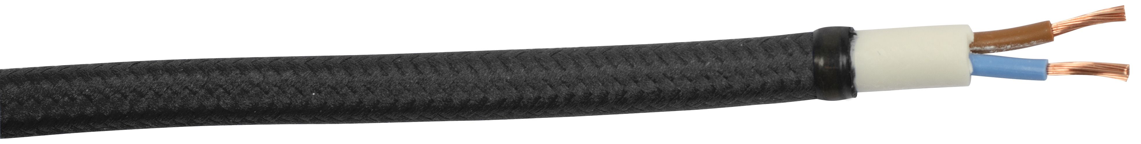 Gelia 4070910081 Textilkabel SKK, 2X0.75, 25 m bobin Svart