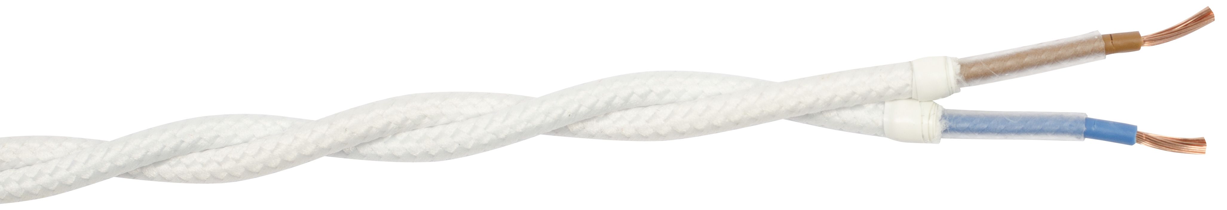 Gelia 4070910171 Textilkabel SKK, 2X0.75 tvinnad, 25 m Vit