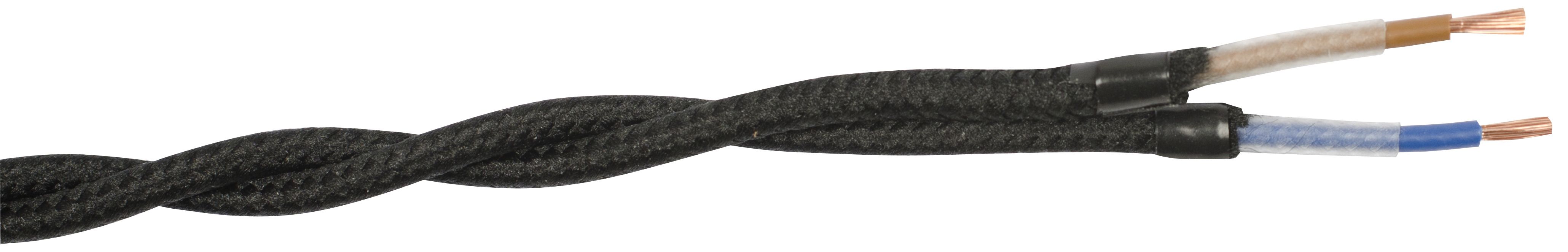 Gelia 4070910181 Textilkabel SKK, 2X0.75 tvinnad, 25 m Svart