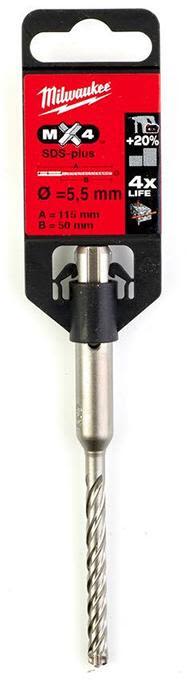 Milwaukee MX4 Hammarborr SDS-Plus, 4-skärs 5,5x115 mm