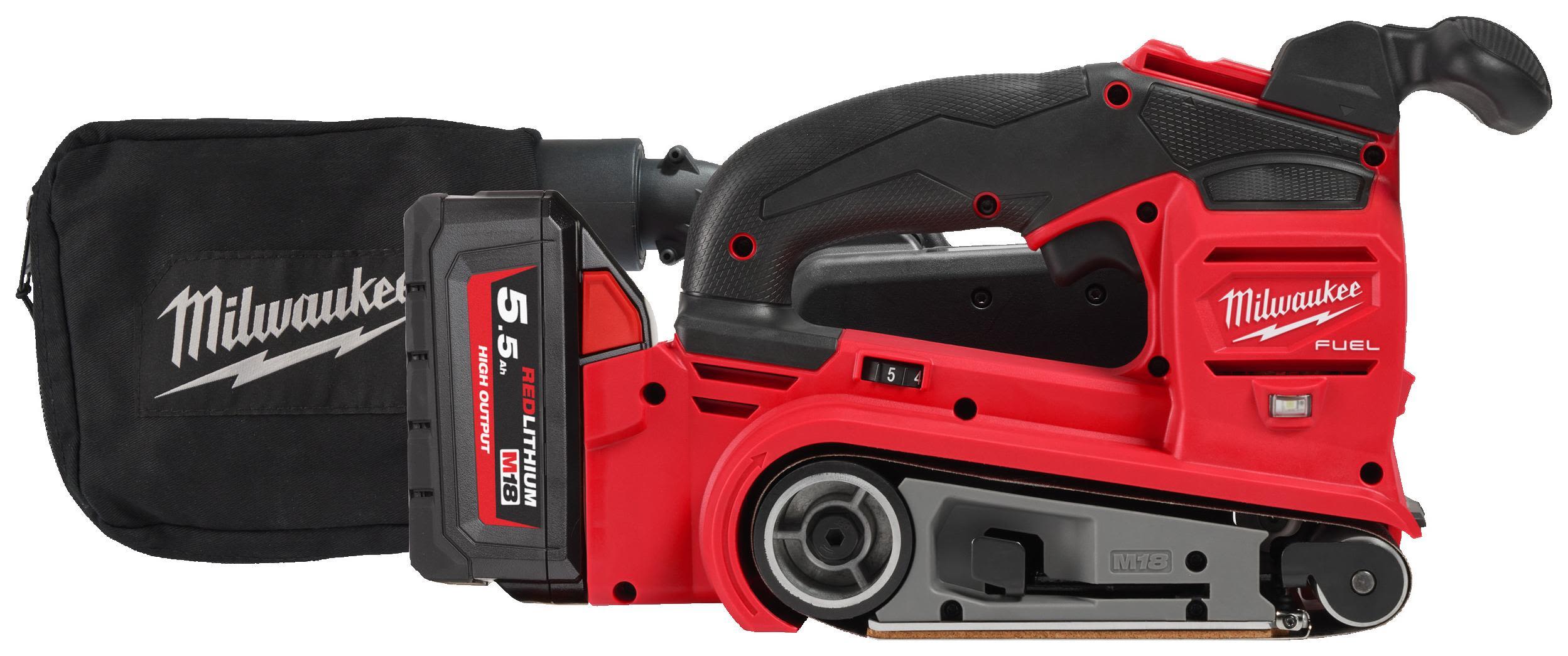 Milwaukee M18 FBTS75-502X Bandslip med batteri och laddare
