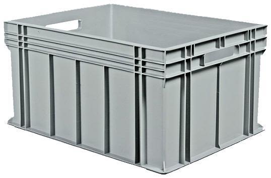 Schoeller Allibert Euroback 6440 Transportlåda grå, med handtagshål 800x600x415 mm
