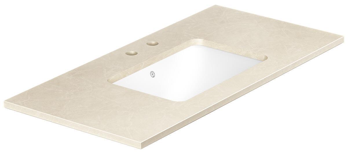 Gustavsberg Ducentic GB71DCWT10CC12 Stenbänkskiva 100 cm, beige, 1 ho, 2 blandarhål