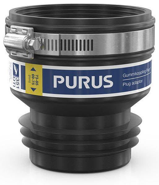 Purus 3032526 Gumminippel plug-in, svart