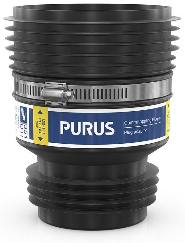 Purus 3032527 Gumminippel plug-in, svart