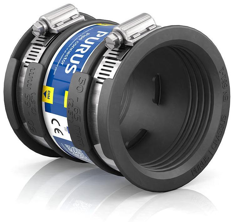 Purus 3032536 Gumminippel svart, med slangklämmor