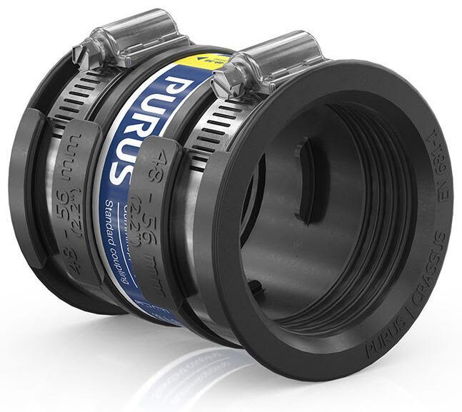 Purus 3032543 Gumminippel svart, med slangklämmor