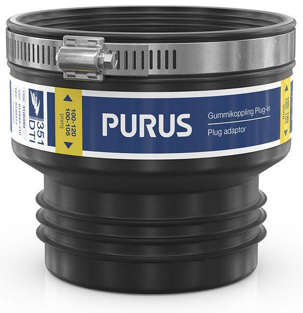 Purus 3106989 Gumminippel plug-in, svart