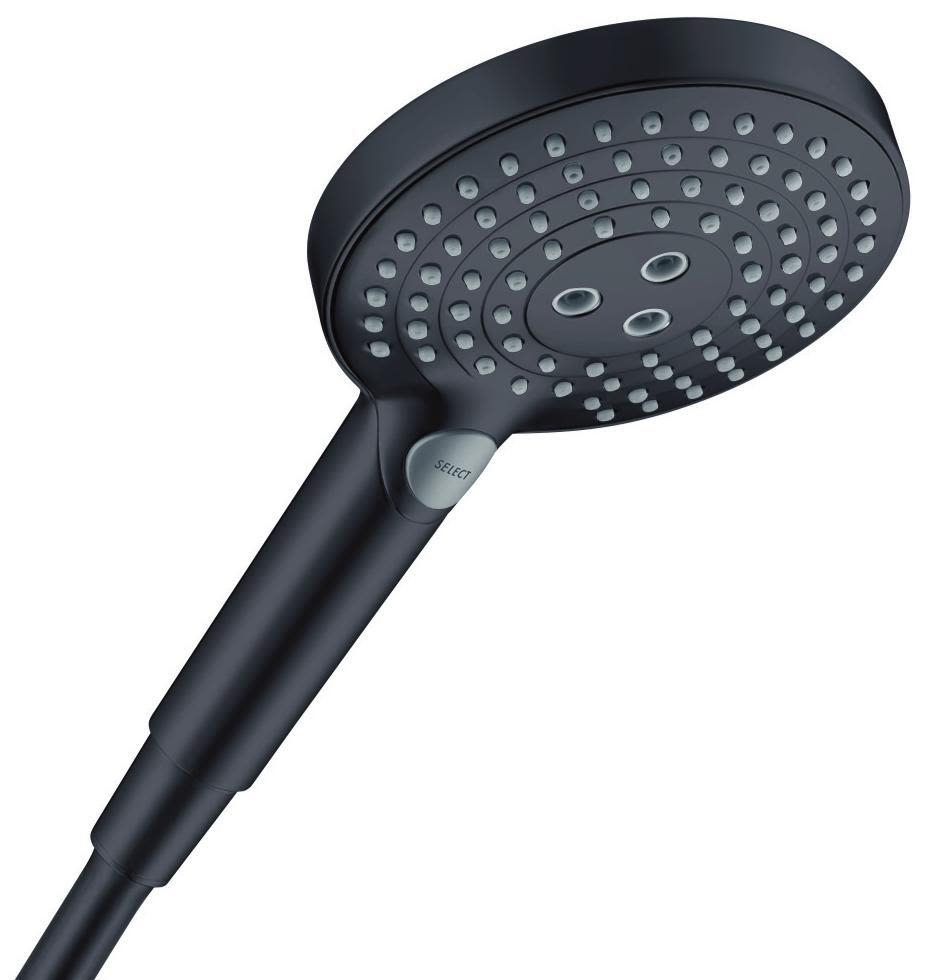 Hansgrohe Raindance Select S120 26530670 Handdusch 3 stråltyper, Ø125 mm, mattsvart