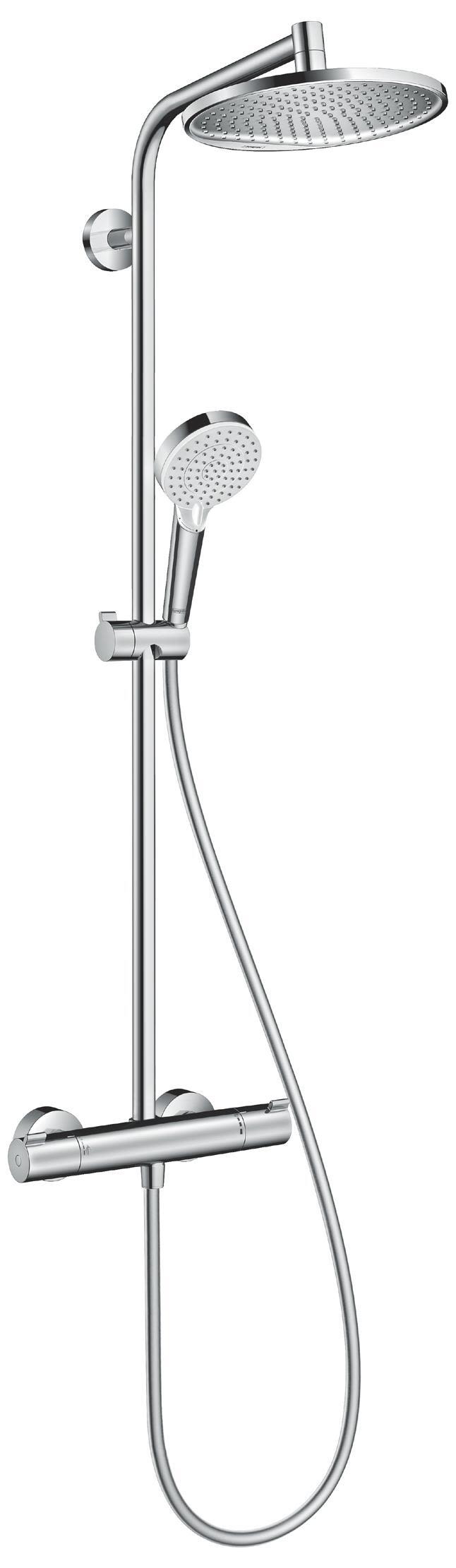 Hansgrohe Crometta S Showerpipe 240 27268000 Brusesæt Loft- og håndbruser med blandebatteri