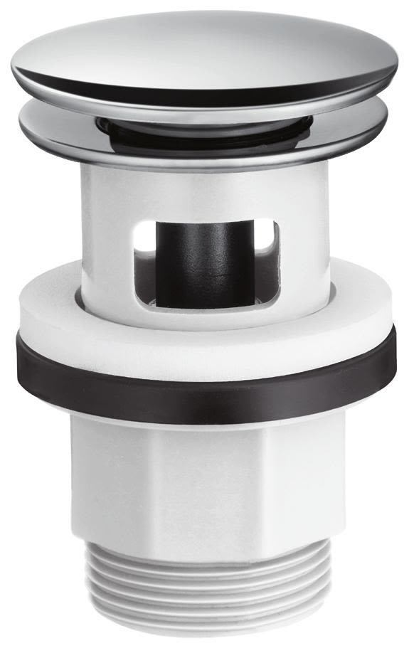 Hansgrohe 50105000 Bundventil til håndvask, push-open, 1 1/4" Forkromet