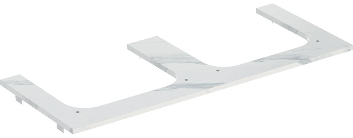 Geberit ONE 505.165.00.1 Bänkskiva dubbel, stengods Vit
