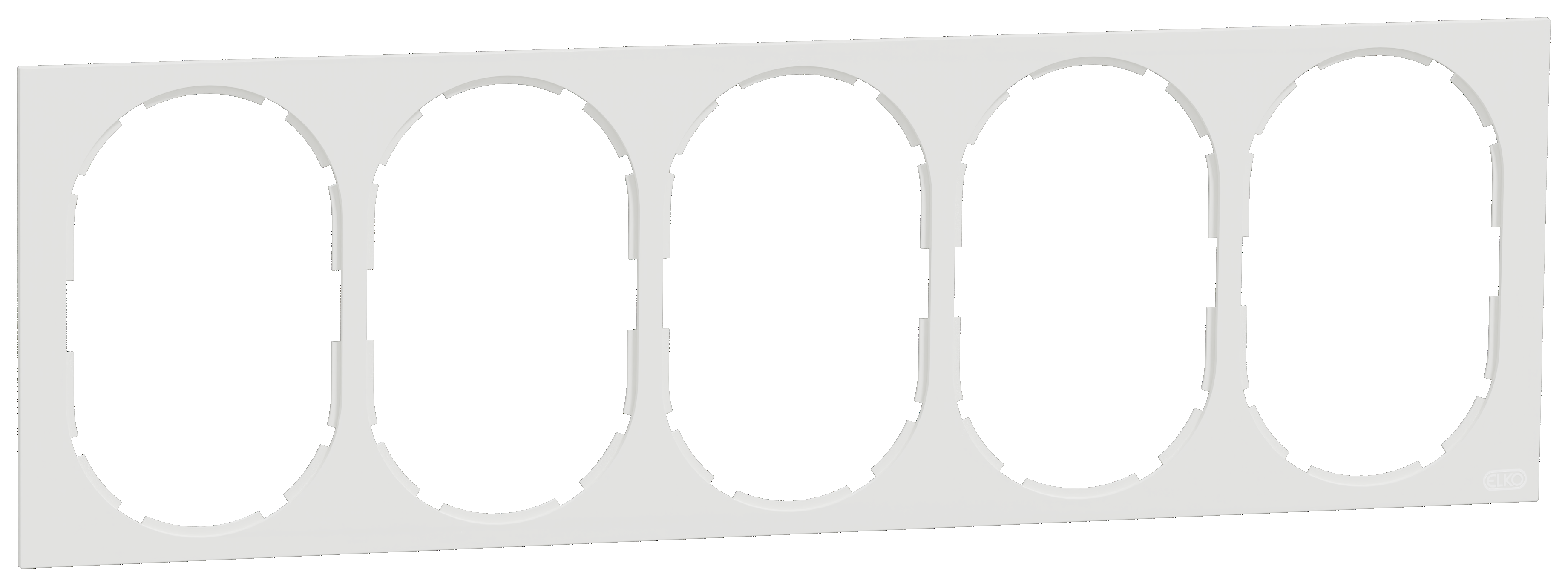 Elko EKO50016 Ram 5-fack 2-vägsuttag, kombinationsmontage Renvit
