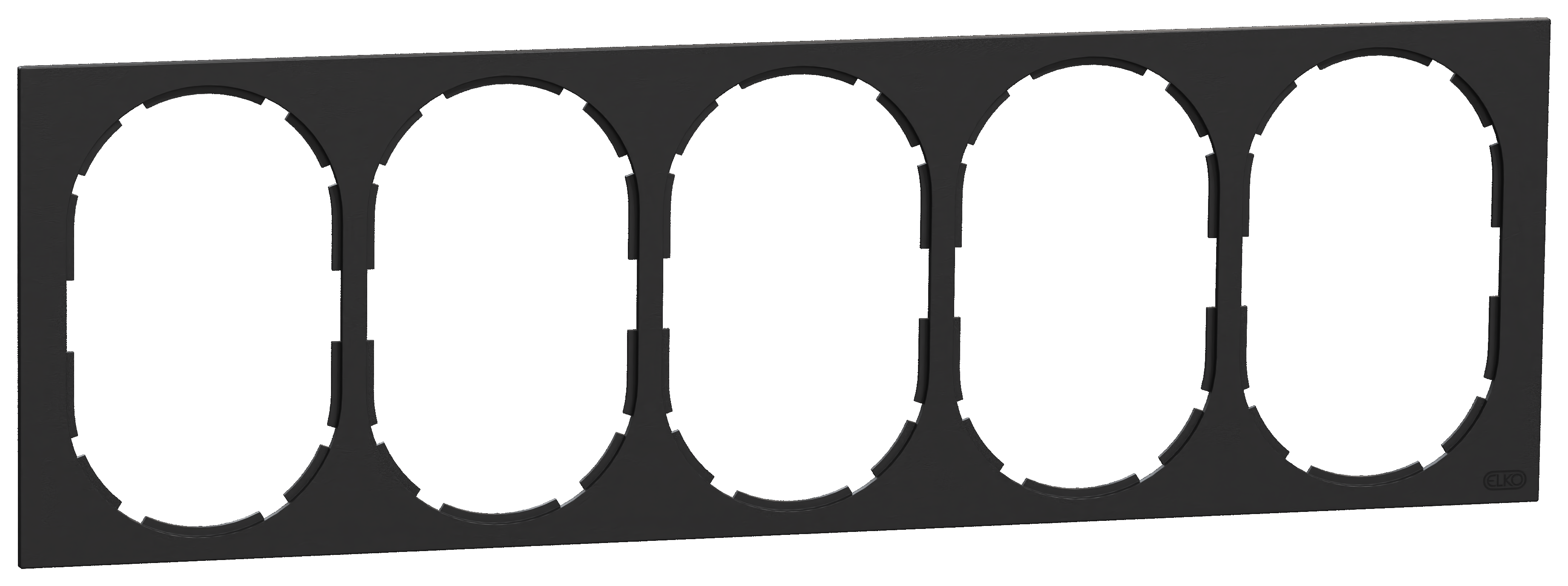 Elko EKO50017 Ram 5-fack 2-vägsuttag, kombinationsmontage Svart