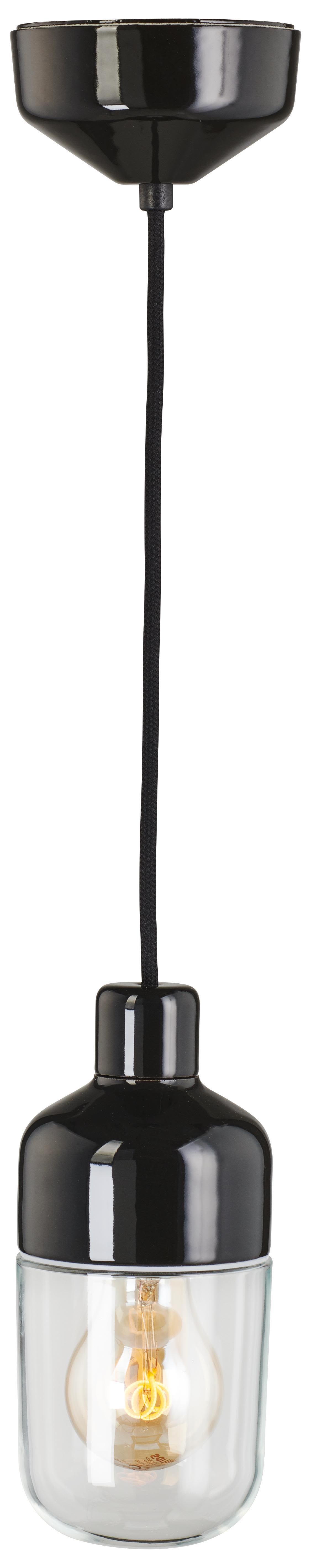 Ifö OHM PENDANT 100/215 Pendelarmatur  100 x 215 mm, E27 Svart klarglas