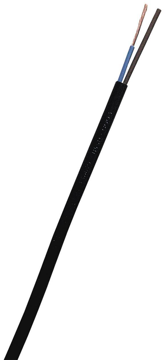 Nexans SKK Anslutningskabel H03VV-F, 300/300 V 2x0,75 mm², svart