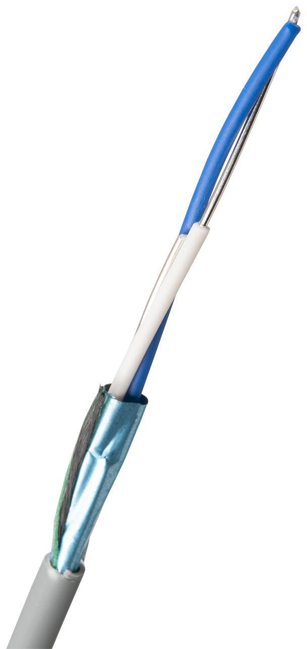 Nexans ELEQB Telekabel 2x0.8 mm, grå 1 m, kapad