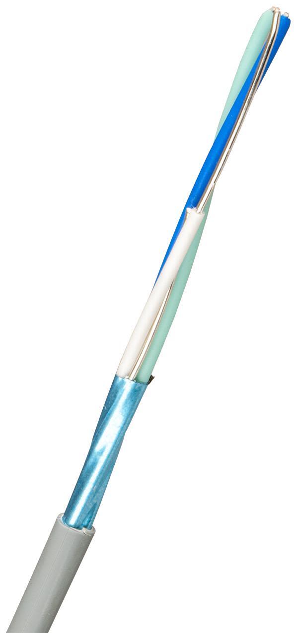 Nexans ELEQB Telekabel 3x0.8 mm, grå 1 m, kapad