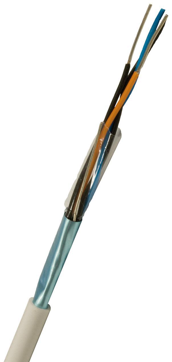 Nexans PTS-HF Telekabel 2x2x0.6 mm, vit 500 m, bobin